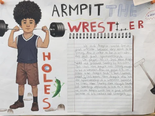 Student character collage for Armpit from Holes